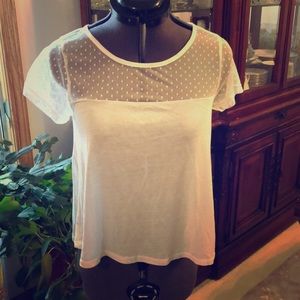 Off White lace lace neck top